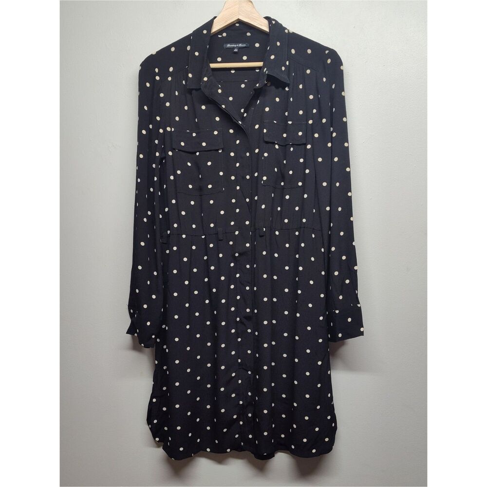 Brodway & Broome Madewell Mini Dress Women Size S Black Polka Dots Long Sleeve